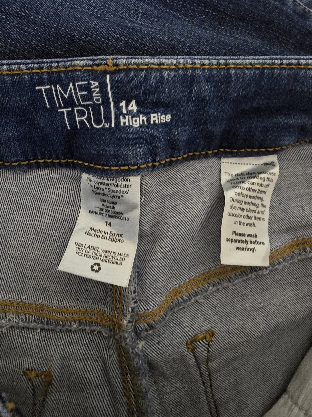 Time and Tru Medium Blue Straight Leg Jeans - Picture 3 of 3